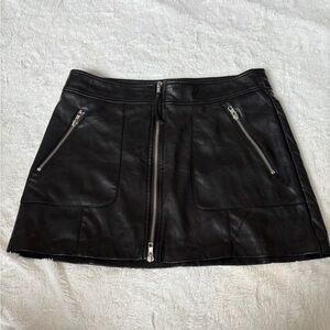 Steve Madden Black Leather Mini Skirt